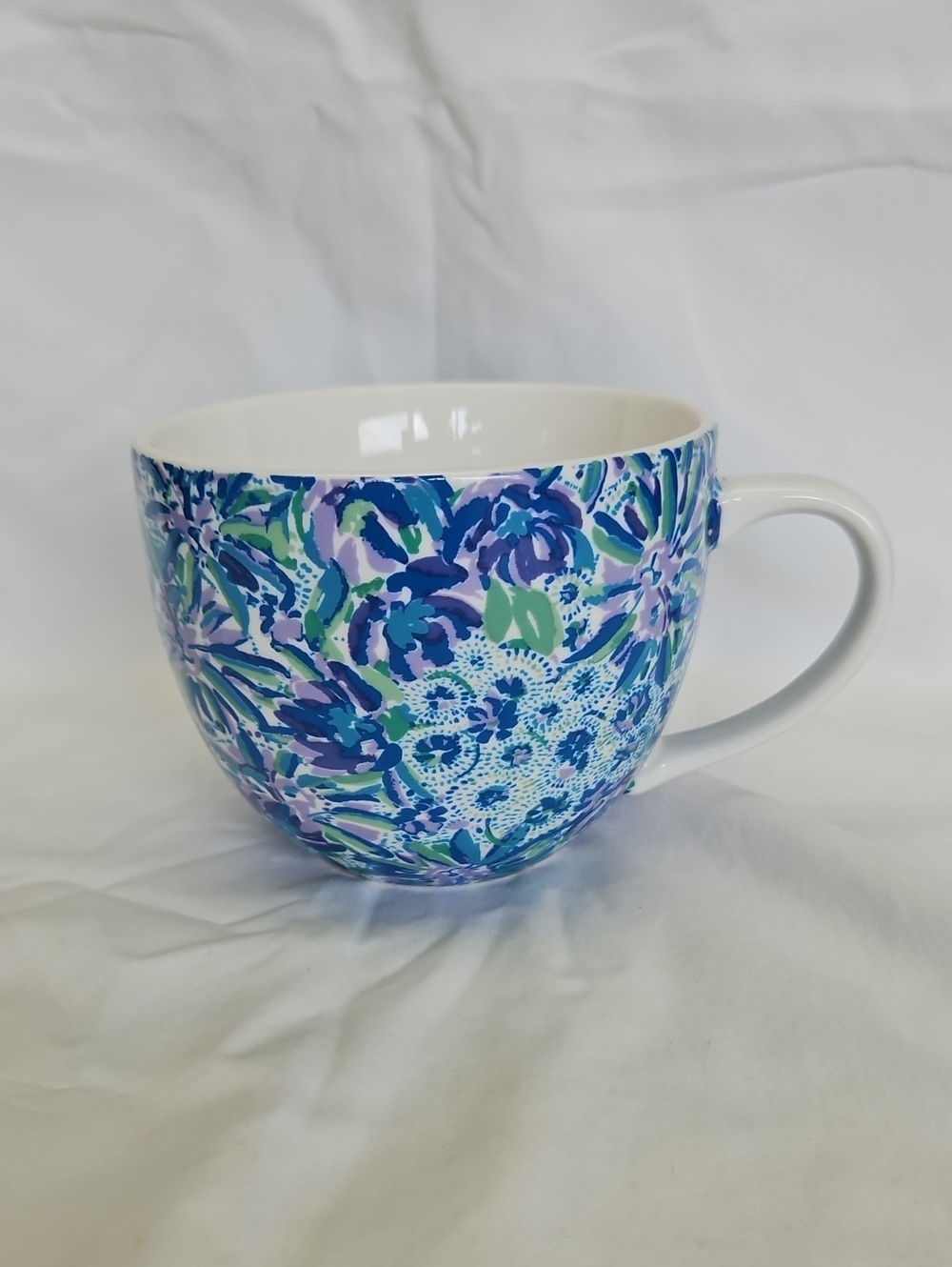 Lilly Pulitzer Ceramic Mug in Blue, Green & Purple Floral